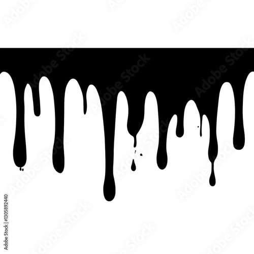 Dripping liquid border silhouette dripping black art vector