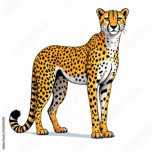 vector illustration of a leopard
