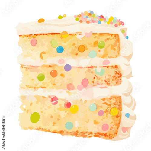 Funfetti Cake cake illustration frosting vector