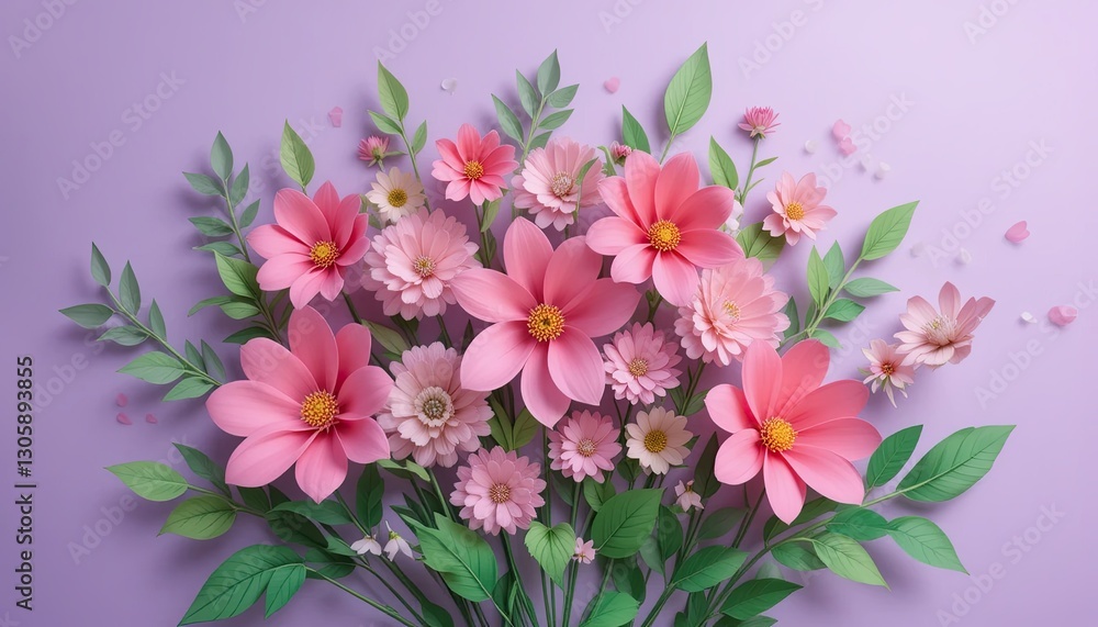 Fototapeta premium Creative studio colorful flower arrangement