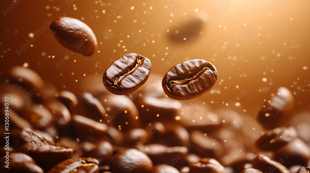 Сoffee beans floating in the air Сoffee beans floating in the air