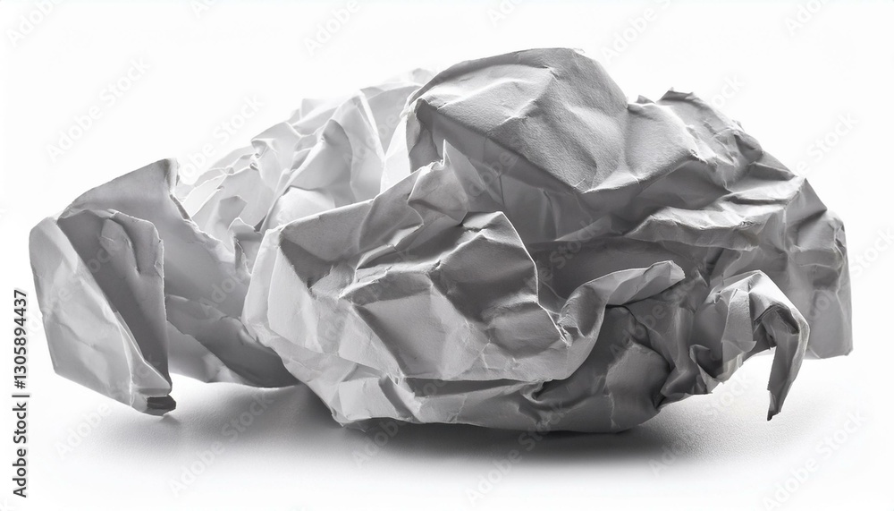 Fototapeta premium crumpled paper isolated on white