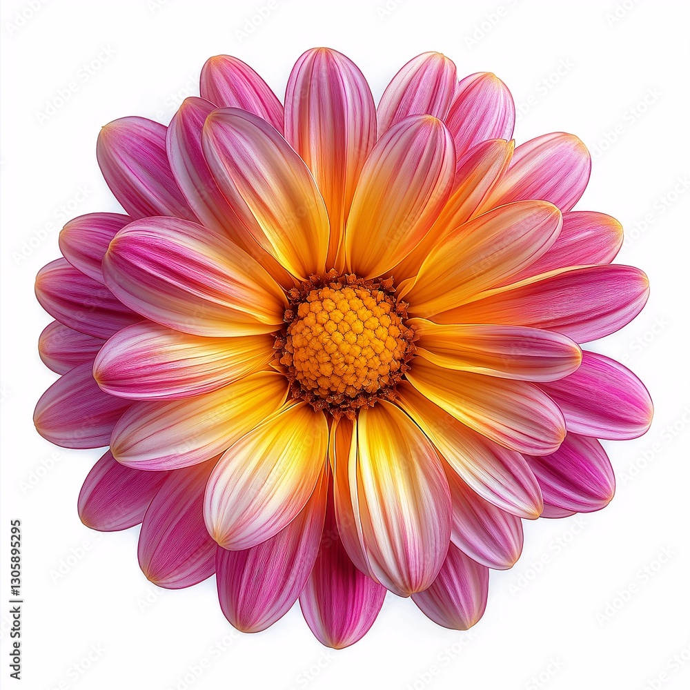 Vibrant Pink and Orange Bloom: Close-Up of a Cheerful Flower Petal in Natural Garden Beauty Vibrant Pink and Orange Bloom: Close-Up of a Cheerful Flower Petal in Natural Garden Beauty