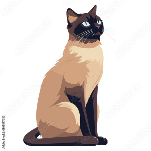 Cat illustration background siamese vector