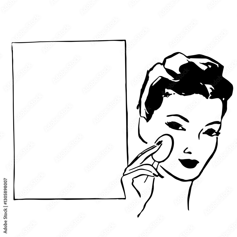 Woman advertising Beauty Product, Retro Vector Illustration Woman advertising Beauty Product, Retro Vector Illustration