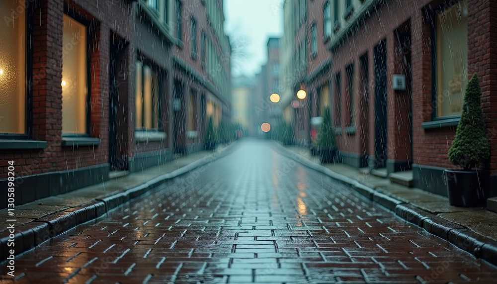Rainy city street view for moody urban blogs, website backgrounds and atmospheric presentations Rainy city street view for moody urban blogs, website backgrounds and atmospheric presentations