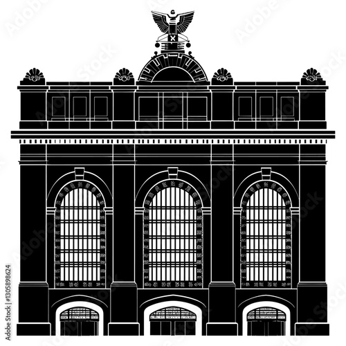 Grand Central Terminal architecture illustration building vector