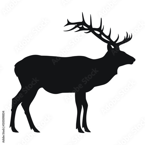 Deer eating silhouette deer illustration wildlife vector