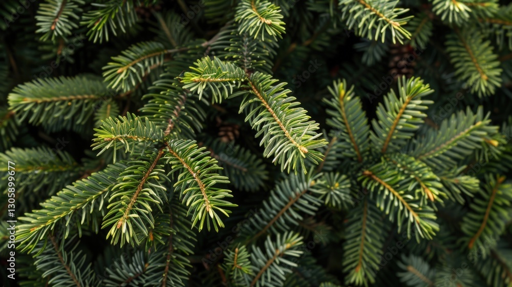 Close-up of lush green fir tree branches Close-up of lush green fir tree branches