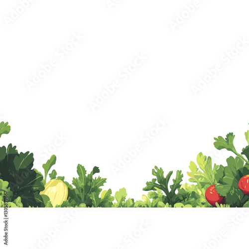 Fresh vegetable Borders illustration produce border vector