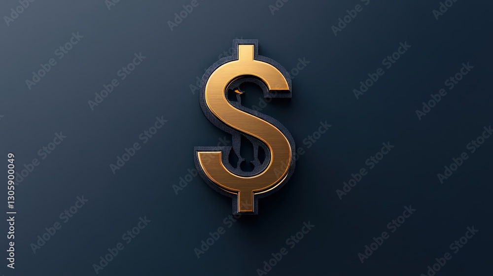 Golden Dollar Sign on Dark Background Symbolizing Wealth and Prosperity Golden Dollar Sign on Dark Background Symbolizing Wealth and Prosperity