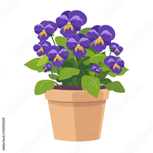 Potted plant Pansies pansies pansy illustration vector