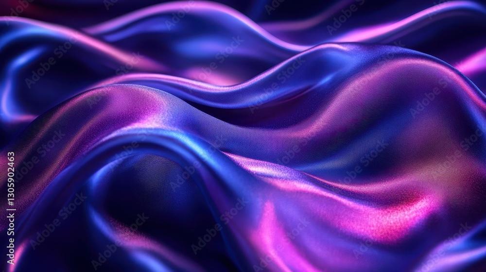 Fototapeta premium Vibrant Silky Waves in Deep Blue and Purple Tones of Elegance