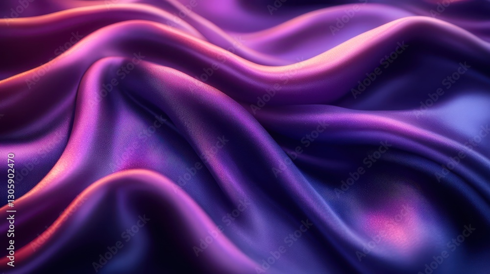 Elegant Purple Satin Fabric Draped with Gentle Waves and Texture Elegant Purple Satin Fabric Draped with Gentle Waves and Texture