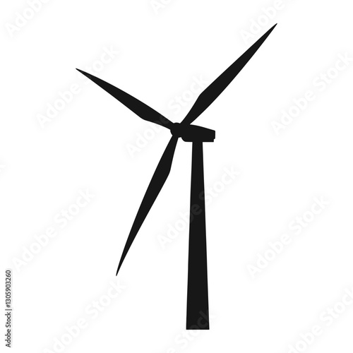 Wind turbine silhouette eco-friendly sustainable vector