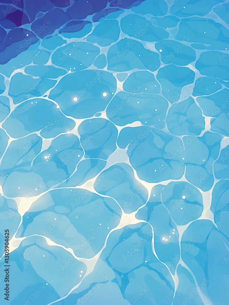 Tranquil blue water surface with shimmering reflections Tranquil blue water surface with shimmering reflections
