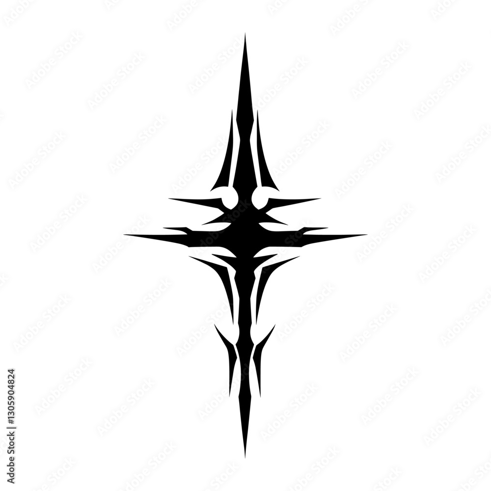 Fototapeta premium Lightning thinder tribal design black vector
