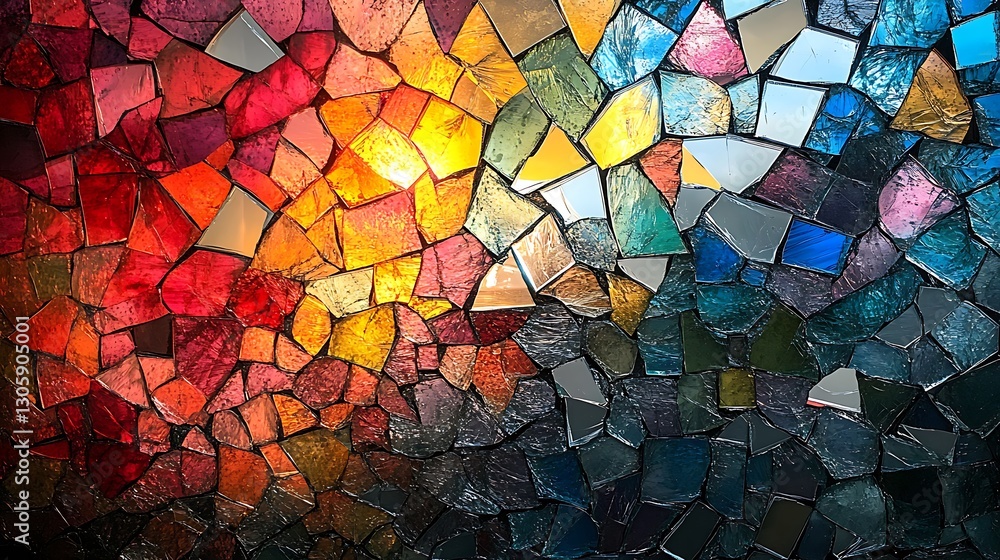 Fractured mirror being pieced together to form a vibrant mosaic symbolizing post traumatic growth and resilience Fractured mirror being pieced together to form a vibrant mosaic symbolizing post traumatic growth and resilience