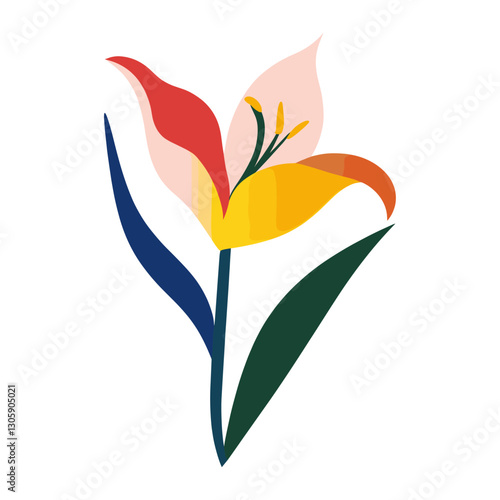 Lily flower icon illustration design minimalist vector