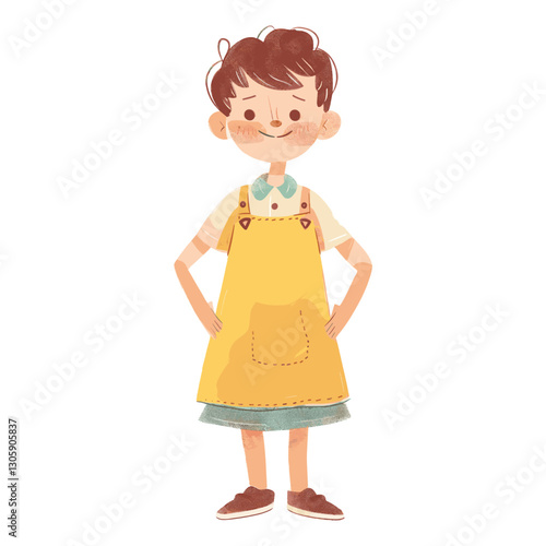 Bakery Worker boy cartoon child apron vector