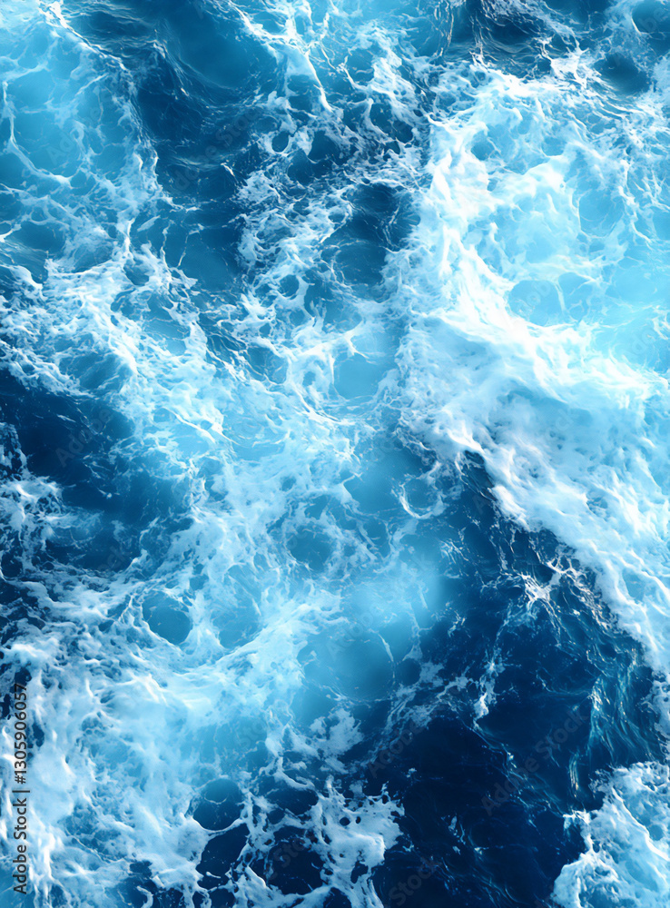 a photorealistic image of the surface texture of deep blue water with whit a photorealistic image of the surface texture of deep blue water with whit