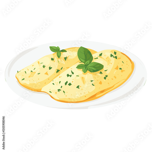 Omelets in a plate illustration omelette food vector