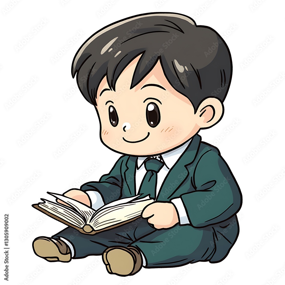 Boy Reading Book Cartoon Boy Reading Book Cartoon