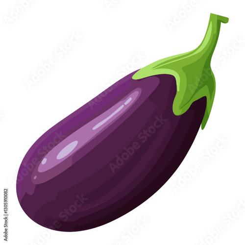 One eggplant vector illustration vegetable produce vector