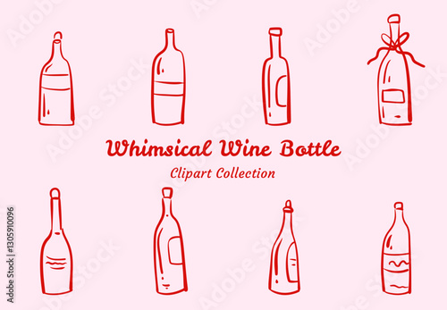 Wine Bottle Vector Clipart Luxury Restaurant Style Beverage Graphics Collection Wine Bottle Vector Clipart  Perfect for Luxury Restaurant Beverage Graphics Collection