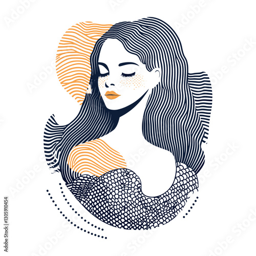 Mermaid illustration portrait female vector