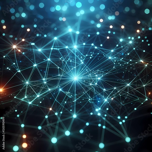 Wallpaper Mural Abstract futuristic virtual artifical intelligence minimalist high tech technology glowing interconnected lines nodes background  Torontodigital.ca