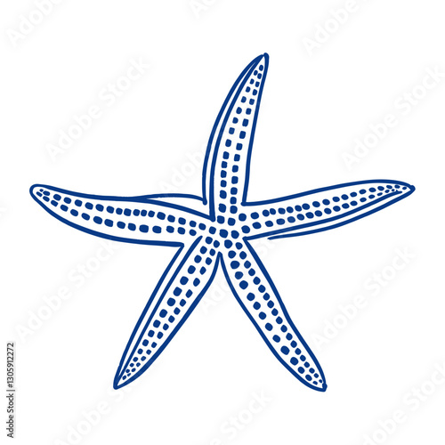 Starfish illustration blue art vector