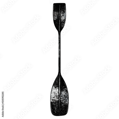 Canoe paddle illustration vintage rustic vector
