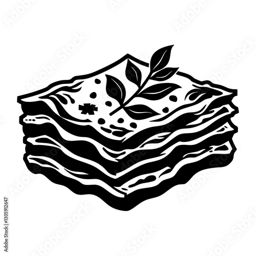 An lasagna food icon illustration graphic black vector