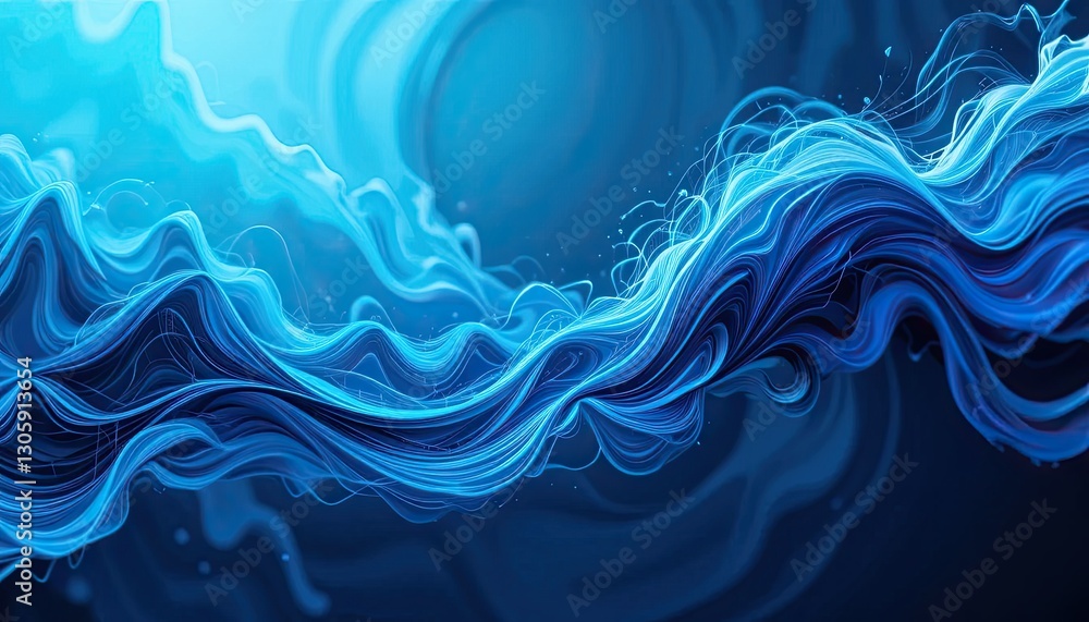 Fluid motion waves digital art abstract blue tones close-up visual serenity Fluid motion waves digital art abstract blue tones close-up visual serenity