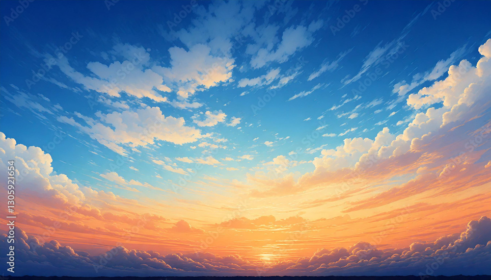 Fototapeta premium Sunset Sky with Vibrant Clouds