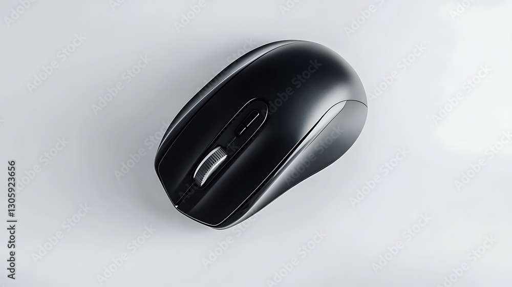 Sleek Black Wireless Computer Mouse on Minimalist Background for Office and Home Use Sleek Black Wireless Computer Mouse on Minimalist Background for Office and Home Use