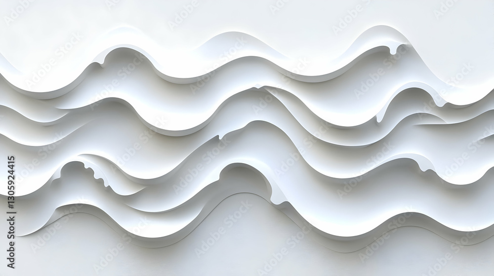 Fototapeta premium Abstract white wave pattern background