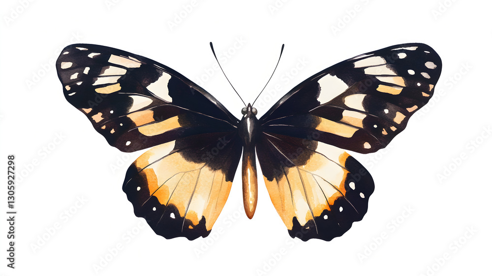 Fototapeta premium Detailed illustration of a vibrant butterfly with intricate patterns.