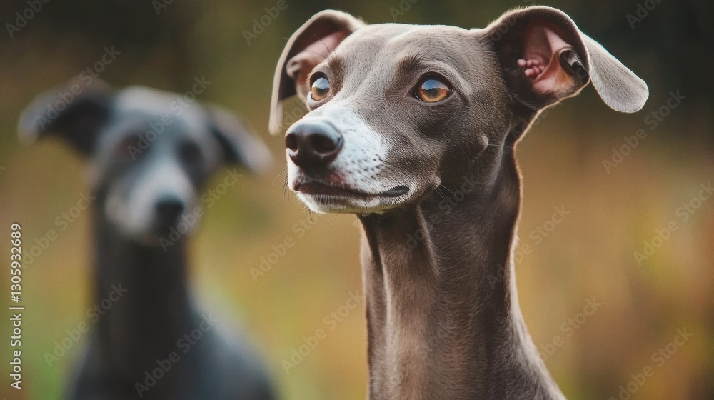 Close-Up Portrait of Elegant Dogs in Natural Outdoor Setting Close-Up Portrait of Elegant Dogs in Natural Outdoor Setting