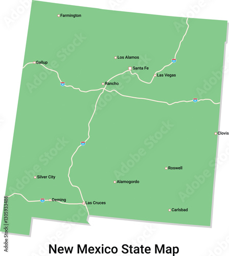 New Mexico State Map Design Vector Illustration