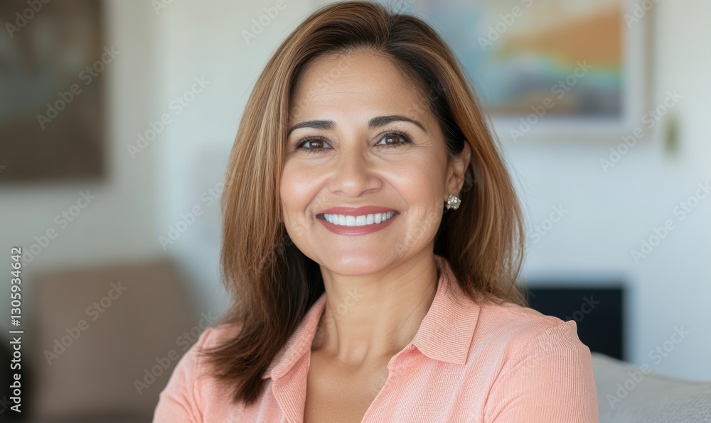 Smiling woman indoor portrait, happy, confident Smiling woman indoor portrait, happy, confident