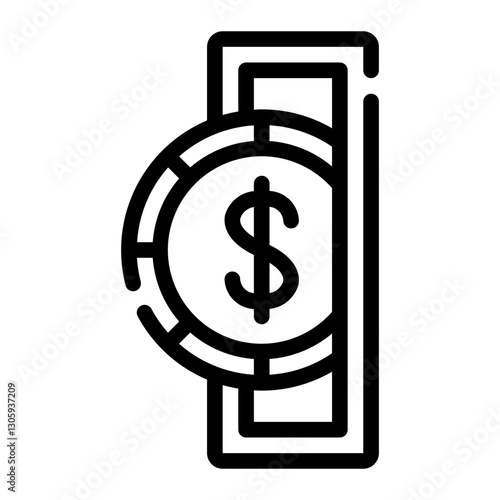 insert coin line icon