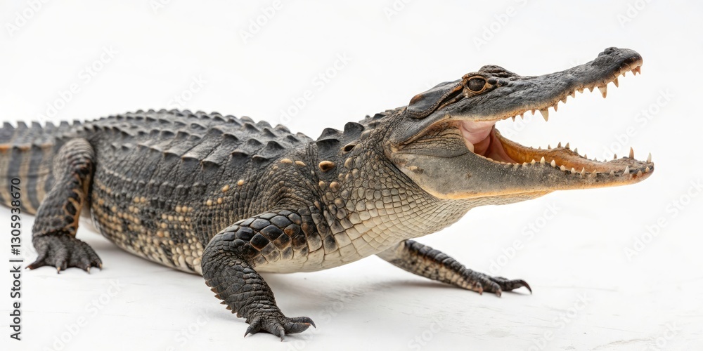 Naklejka premium American Alligator Photography: Majestic Reptile, Swamp Creature, Wildlife, Nature, Close-up, Portrait, Everglades, Louisiana, Florida, USA, Alligator 
