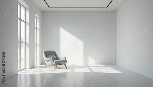 Modern minimalist living room bright interior photography