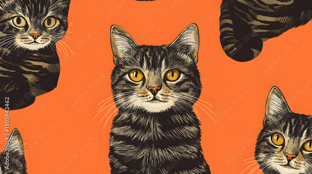 Striped cat pattern Striped cat pattern