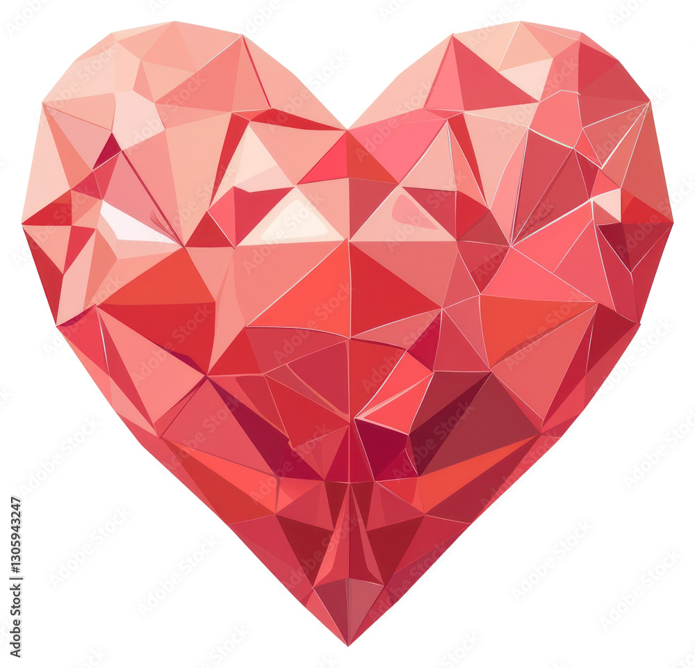 Geometric red heart illustration Geometric red heart illustration