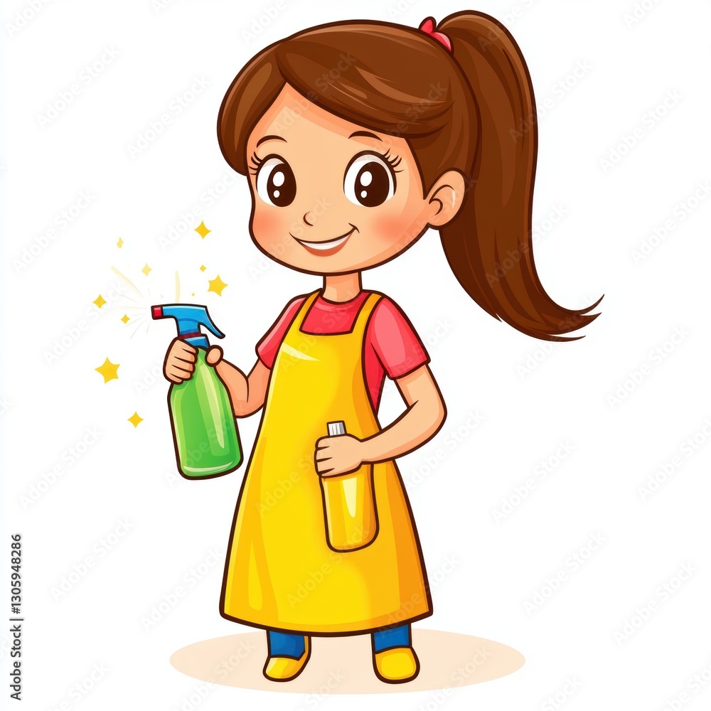 Housewife doing house cleaning during spring cleaning. Housewife doing house cleaning during spring cleaning.