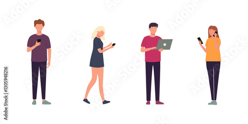 Diverse People Engaged with Modern Technology