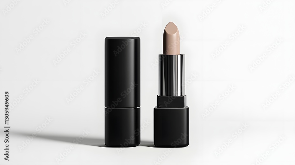Closeup of a matte black square shaped lipstick case The minimalist unbranded design showcases the sleek and modern aesthetic of this high end cosmetic product Closeup of a matte black square shaped lipstick case The minimalist unbranded design showcases the sleek and modern aesthetic of this high end cosmetic product